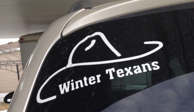 Winter Texans Sticker On Rear Window Car