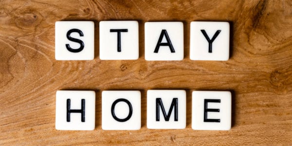 Stay Home letters on wood