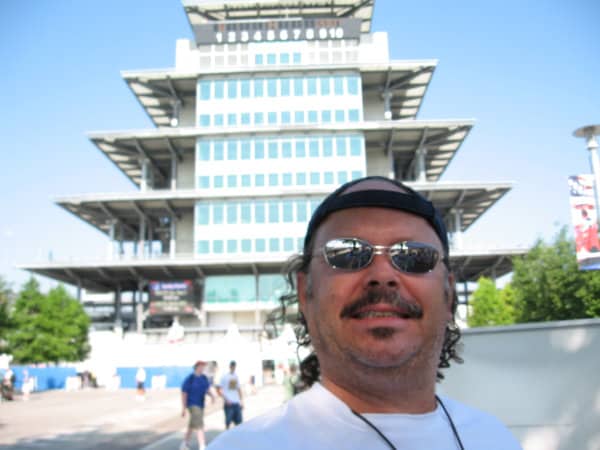 Don Lugers in front of the Indy pagoda.