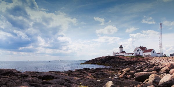 Eastern Point Lighthouse in Gloucester Harbor, Massachusetts