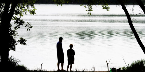 Father and son fishing