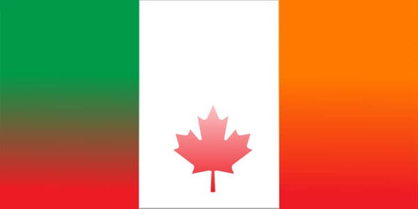 Mix of Irish and Canadian flags