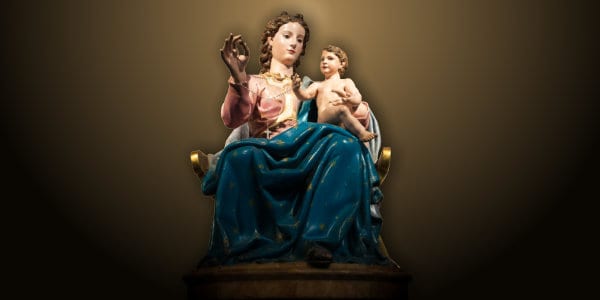 Madonna with child statue