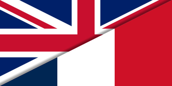 English and French flag