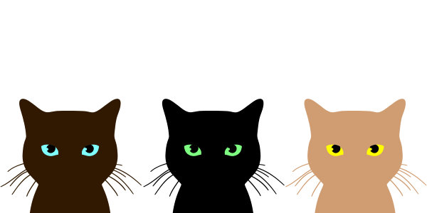 Brown, black and fawn cat silhouette