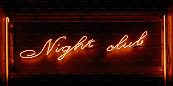 Neon night club sign