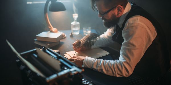 Man Writing A Sonnet