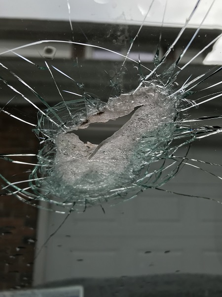 the shattered windshield