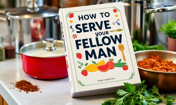 Cook book with title "How to Serve Your Fellow Man"